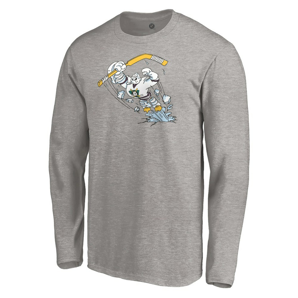 Anaheim Ducks Special Edition Primary Logo Long Sleeve T-Shirt - Heather Gray | NHL Lifestyle