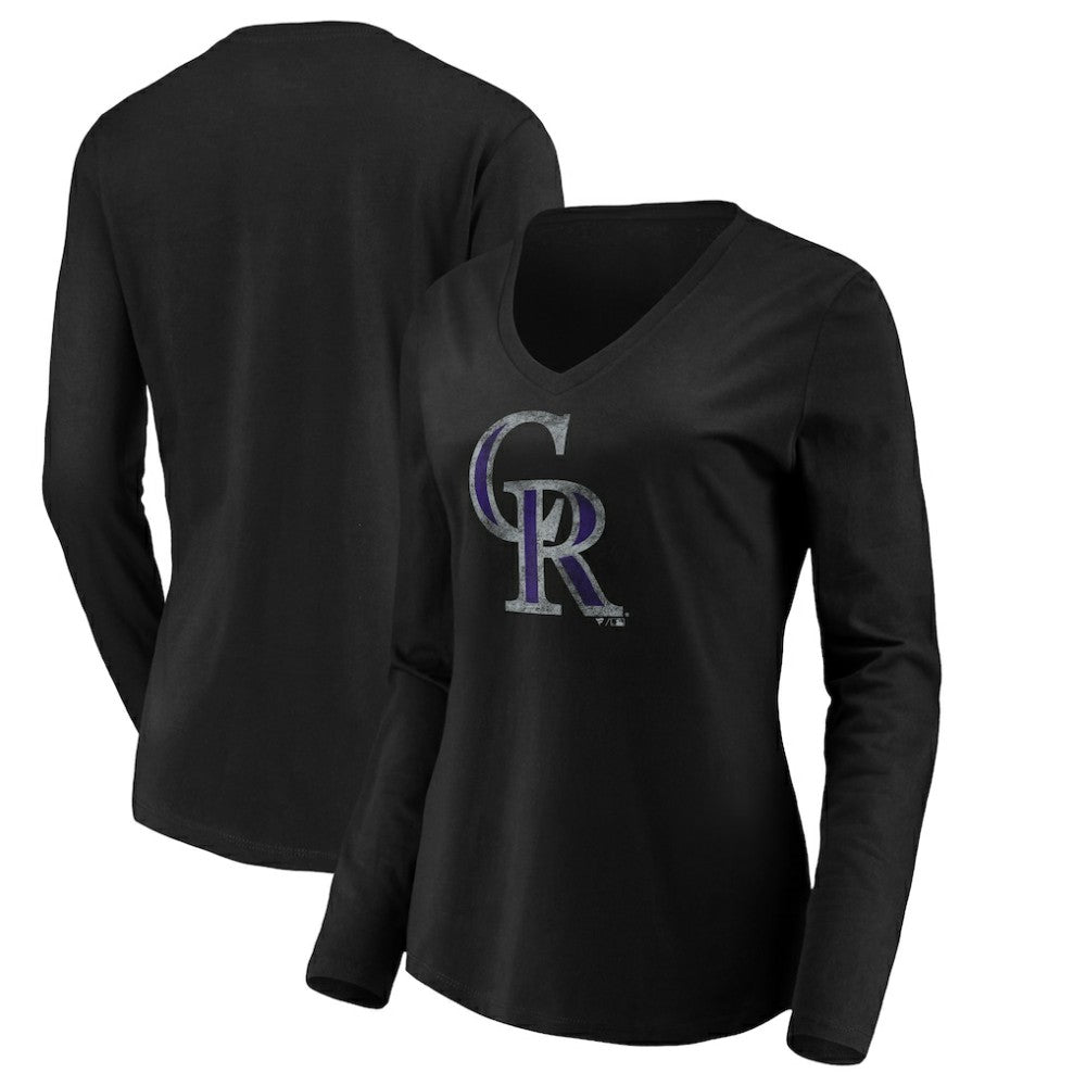 Colorado Rockies Women's Core Distressed Team Long Sleeve T-Shirt Sale