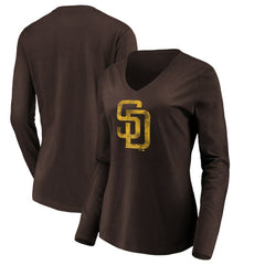 San Diego Padres Women's Core Distressed Team Long Sleeve T-Shirt Discount