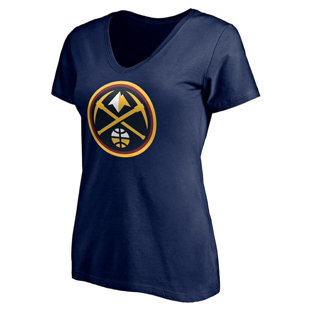 Denver Nuggets Women's Playmaker Personalized Name & Number V-Neck T-Shirt Navy