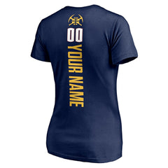 Denver Nuggets Women's Playmaker Personalized Name & Number V-Neck T-Shirt Navy