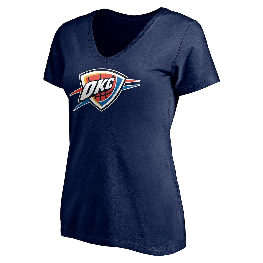 Oklahoma City Thunder Women's Playmaker Personalized Name & Number V-Neck T-Shirt Navy