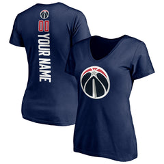 Washington Wizards Women's Playmaker Personalized Name & Number V-Neck T-Shirt Navy