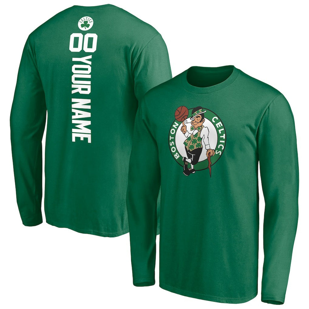 Boston Celtics Playmaker Personalized Name & Number Long Sleeve T-Shirt Green