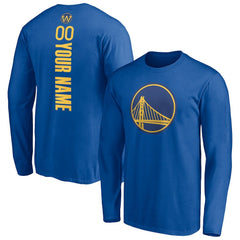 Golden State Warriors Playmaker Personalized Name & Number Long Sleeve T-Shirt Royal