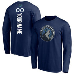 Minnesota Timberwolves Playmaker Personalized Name & Number Long Sleeve T-Shirt Navy