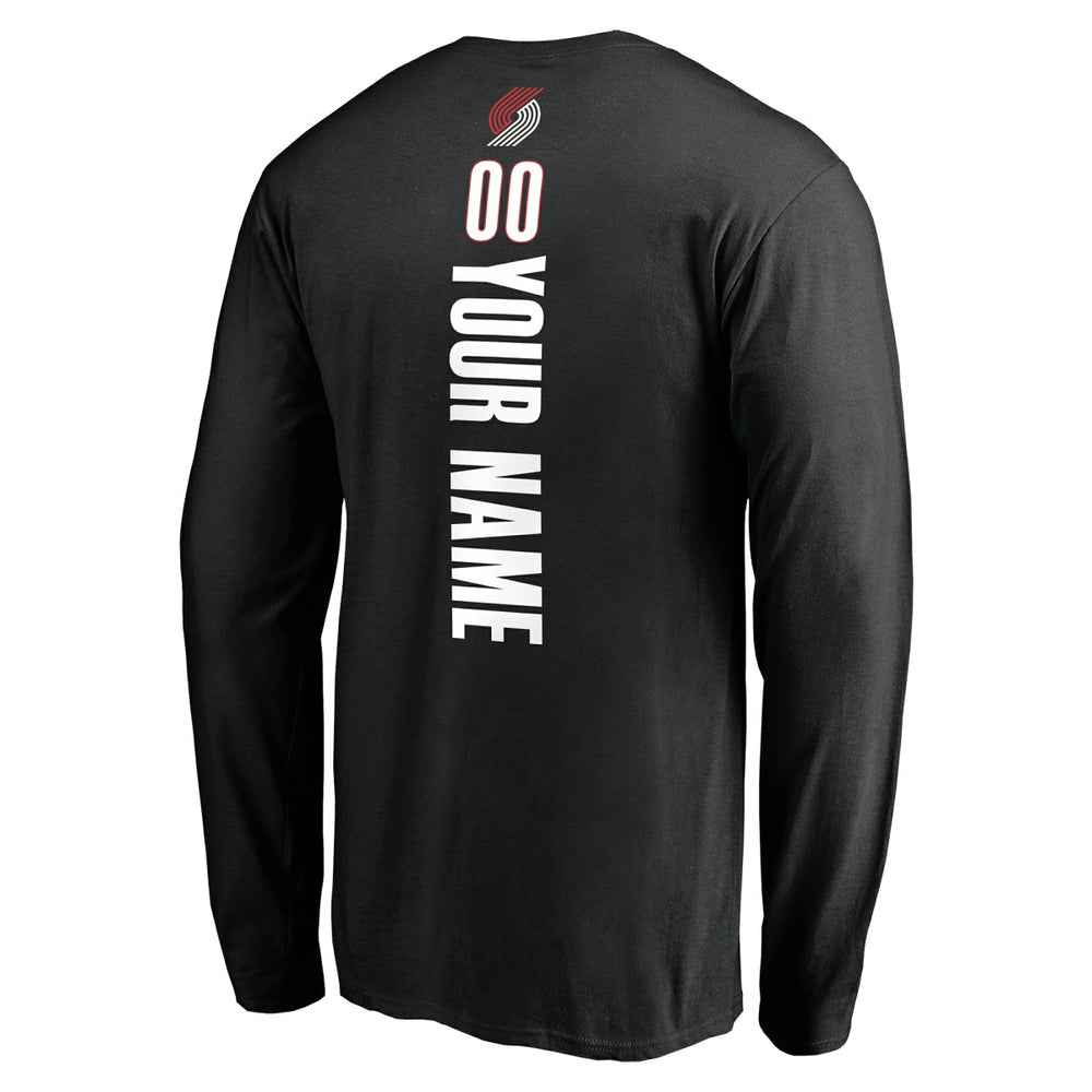 Portland Trail Blazers Playmaker Personalized Name & Number Long Sleeve T-Shirt Black