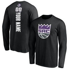 Sacramento Kings Playmaker Personalized Name & Number Long Sleeve T-Shirt Black