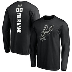 San Antonio Spurs Playmaker Personalized Name & Number Long Sleeve T-Shirt Black