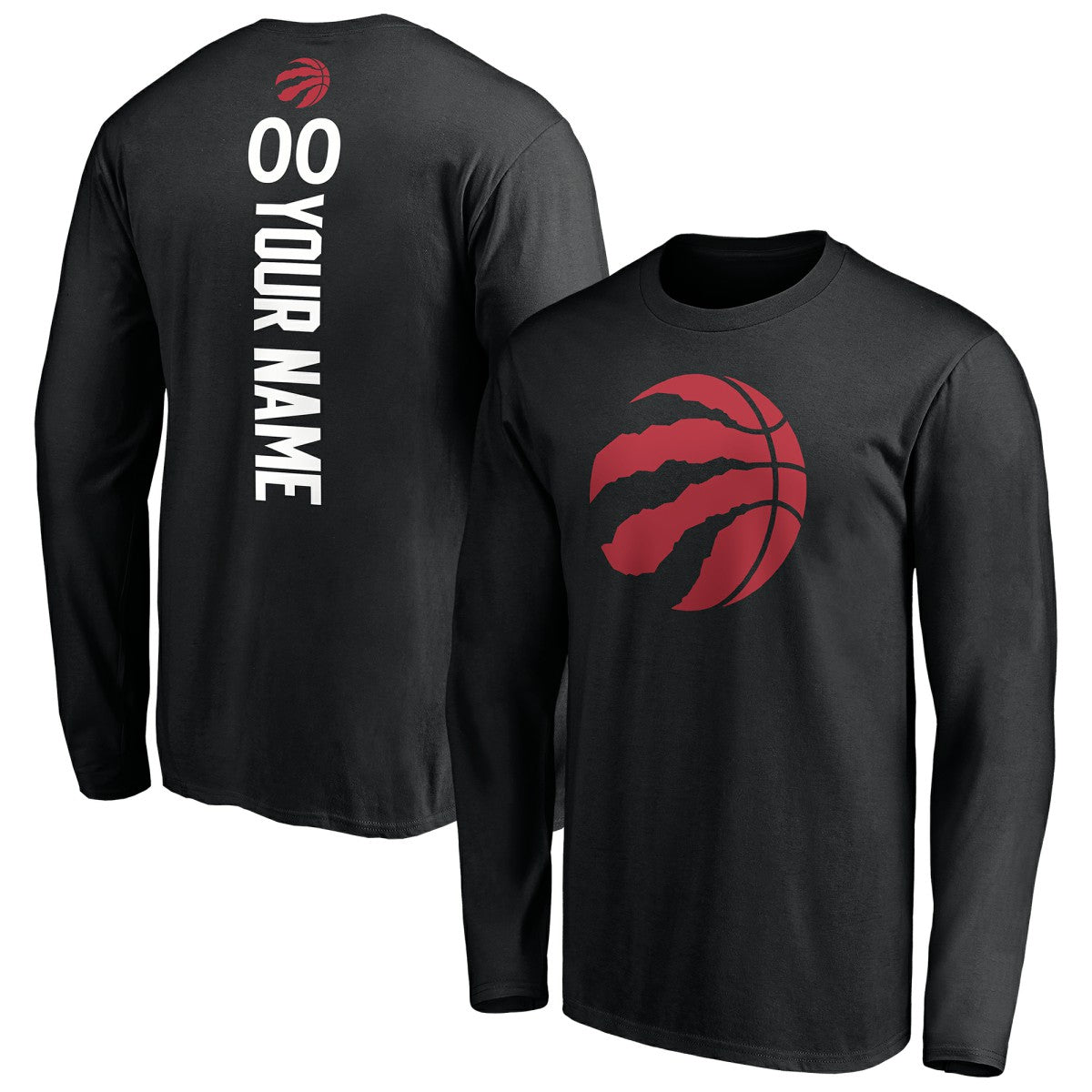 Toronto Raptors Playmaker Personalized Name & Number Long Sleeve T-Shirt Black