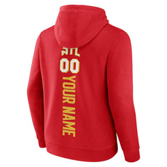 Atlanta Hawks Playmaker Personalized Name & Number Pullover Hoodie Red