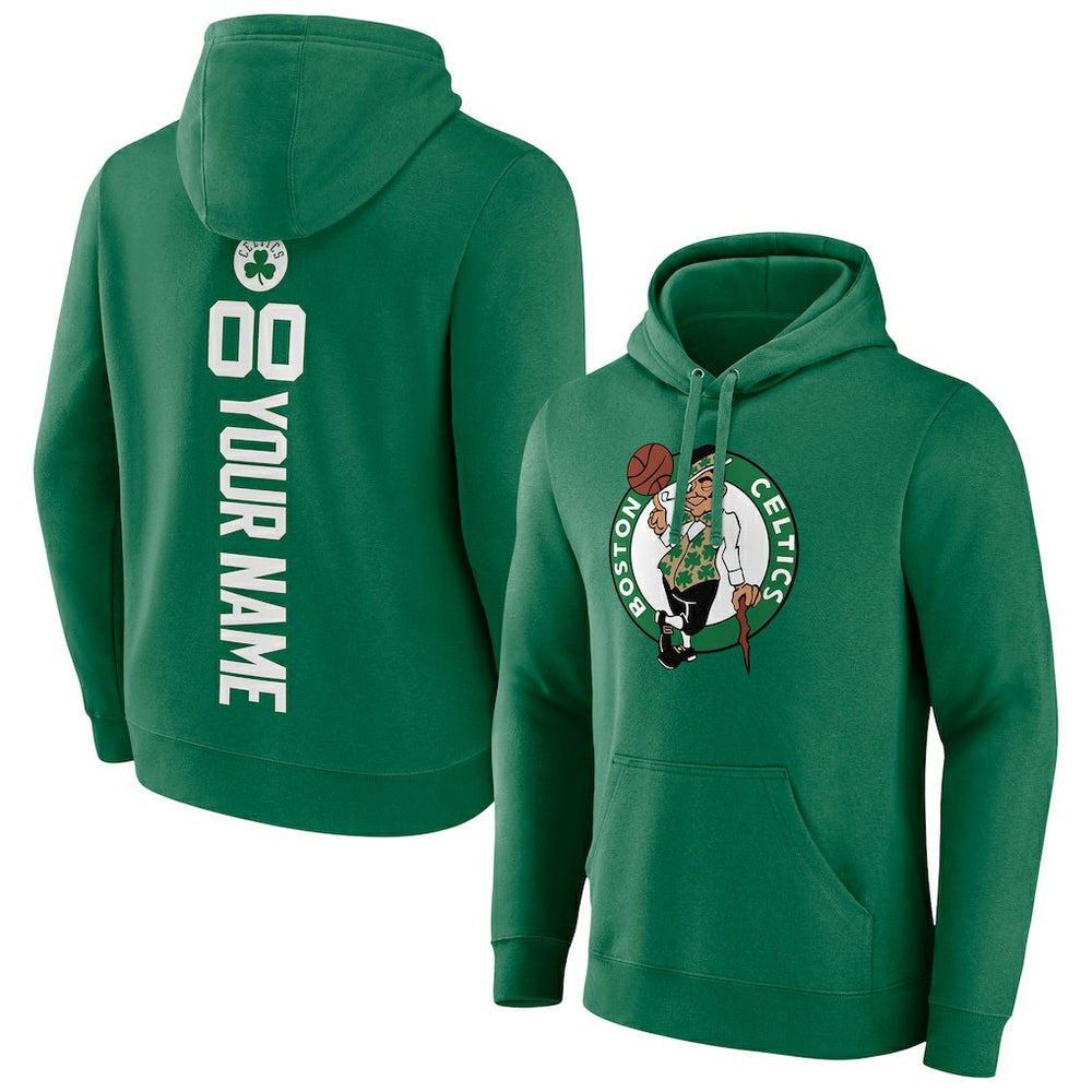 Boston Celtics Playmaker Personalized Name & Number Pullover Hoodie Green