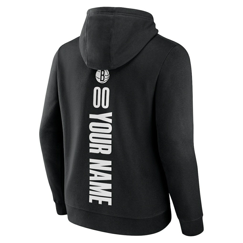Brooklyn Nets Playmaker Personalized Name & Number Pullover Hoodie Black