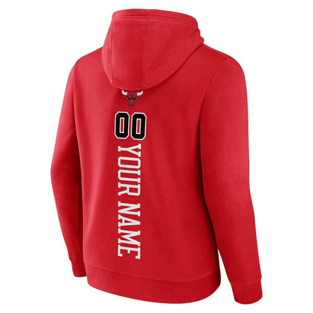 Chicago Bulls Playmaker Personalized Name & Number Pullover Hoodie Red