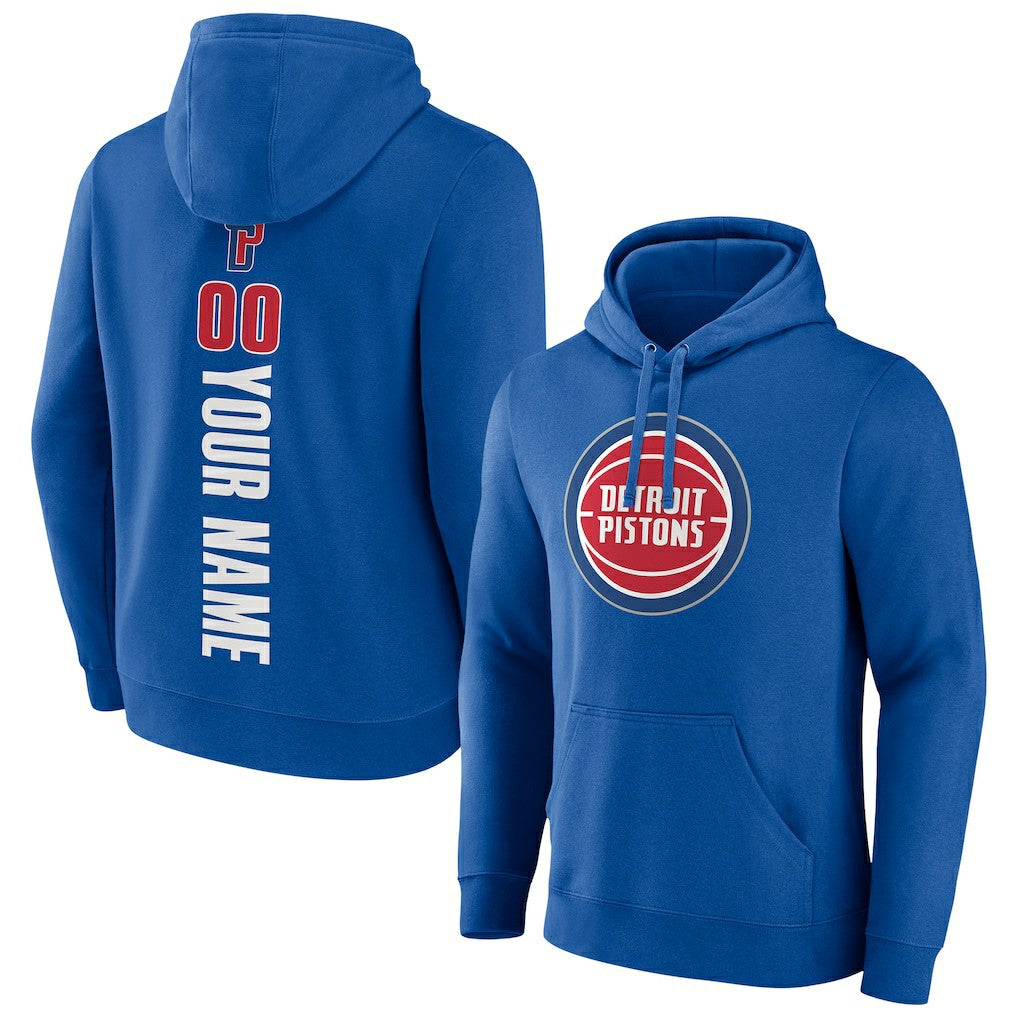 Detroit Pistons Playmaker Personalized Name & Number Pullover Hoodie Blue