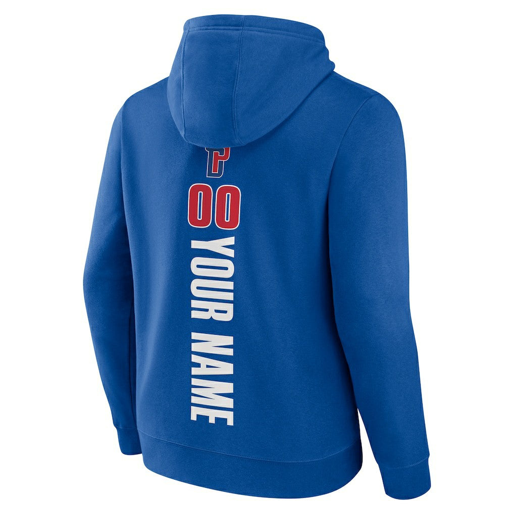 Detroit Pistons Playmaker Personalized Name & Number Pullover Hoodie Blue