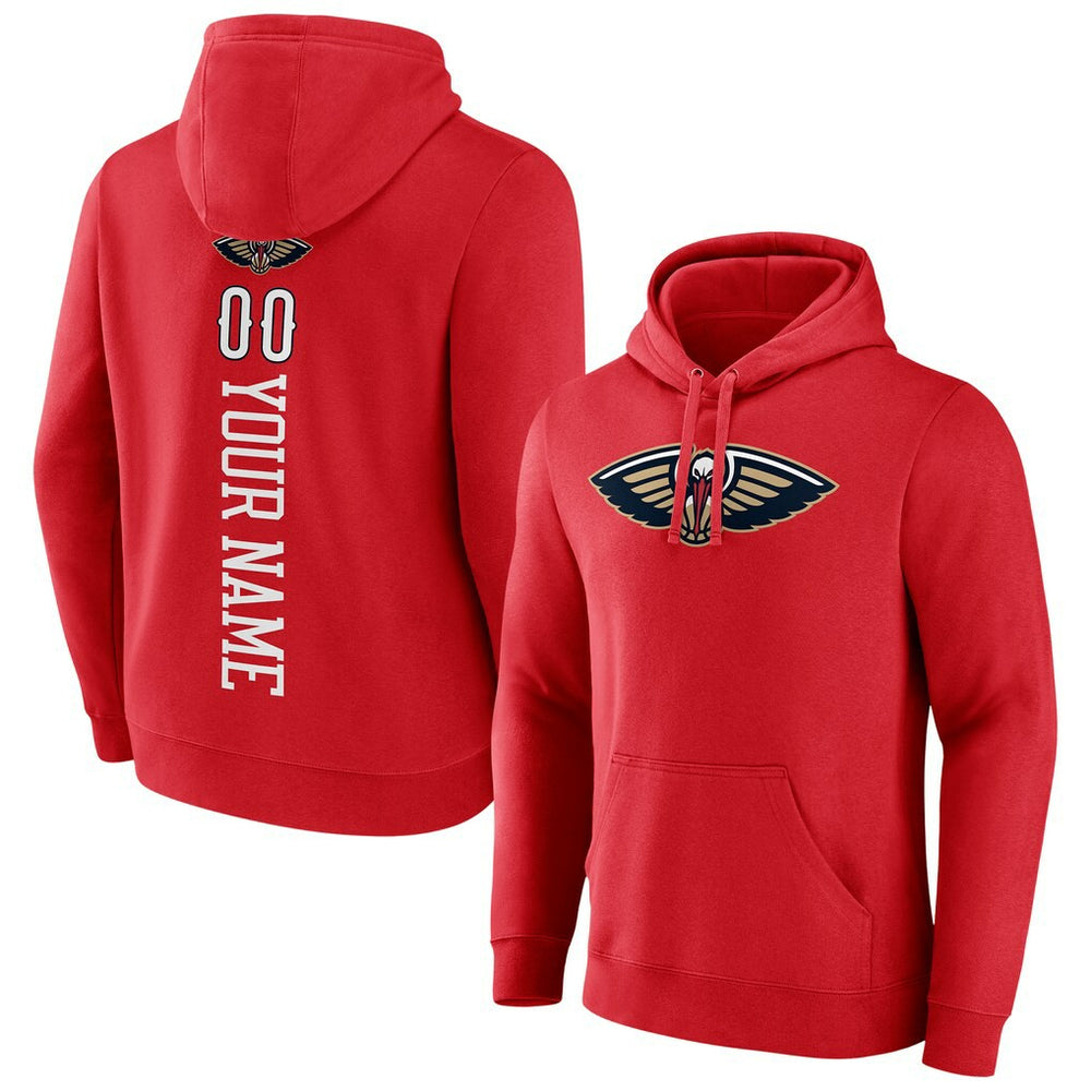 New Orleans Pelicans Playmaker Personalized Name & Number Pullover Hoodie Red