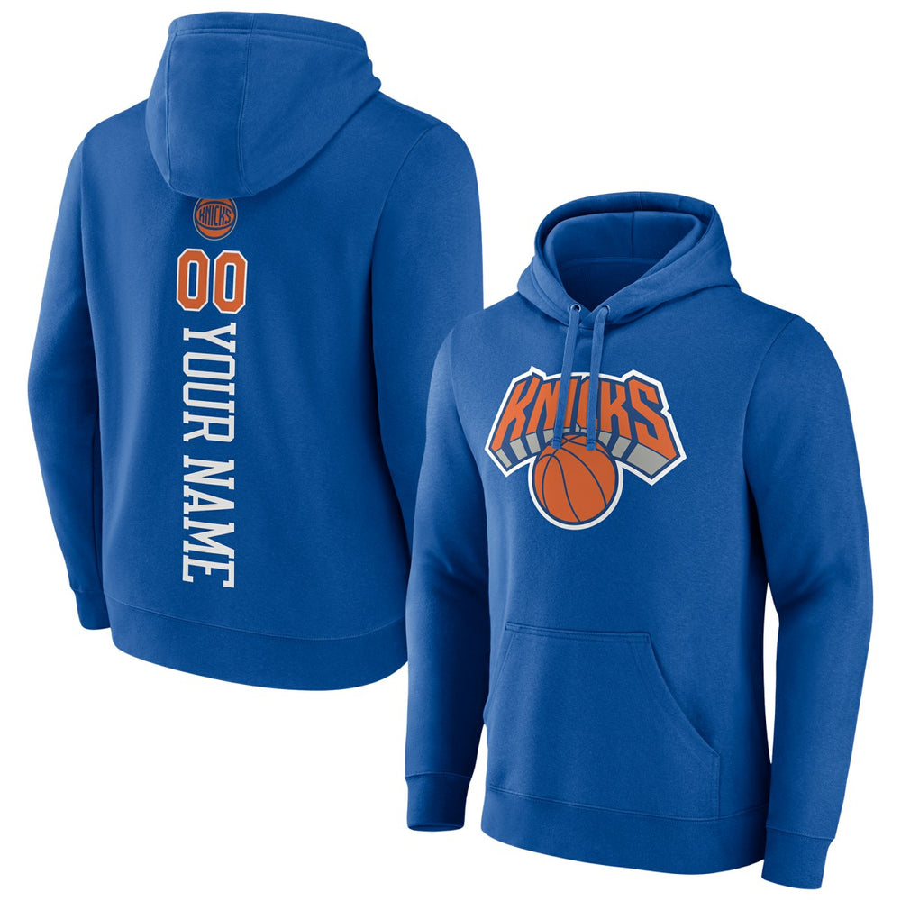New York Knicks Playmaker Personalized Name & Number Pullover Hoodie Blue