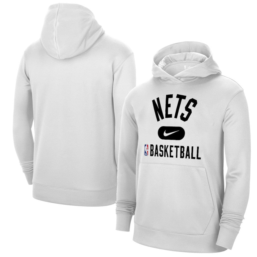 Nike Brooklyn Nets 2021-2022 Spotlight On Court Performance Practice Pullover Hoodie White