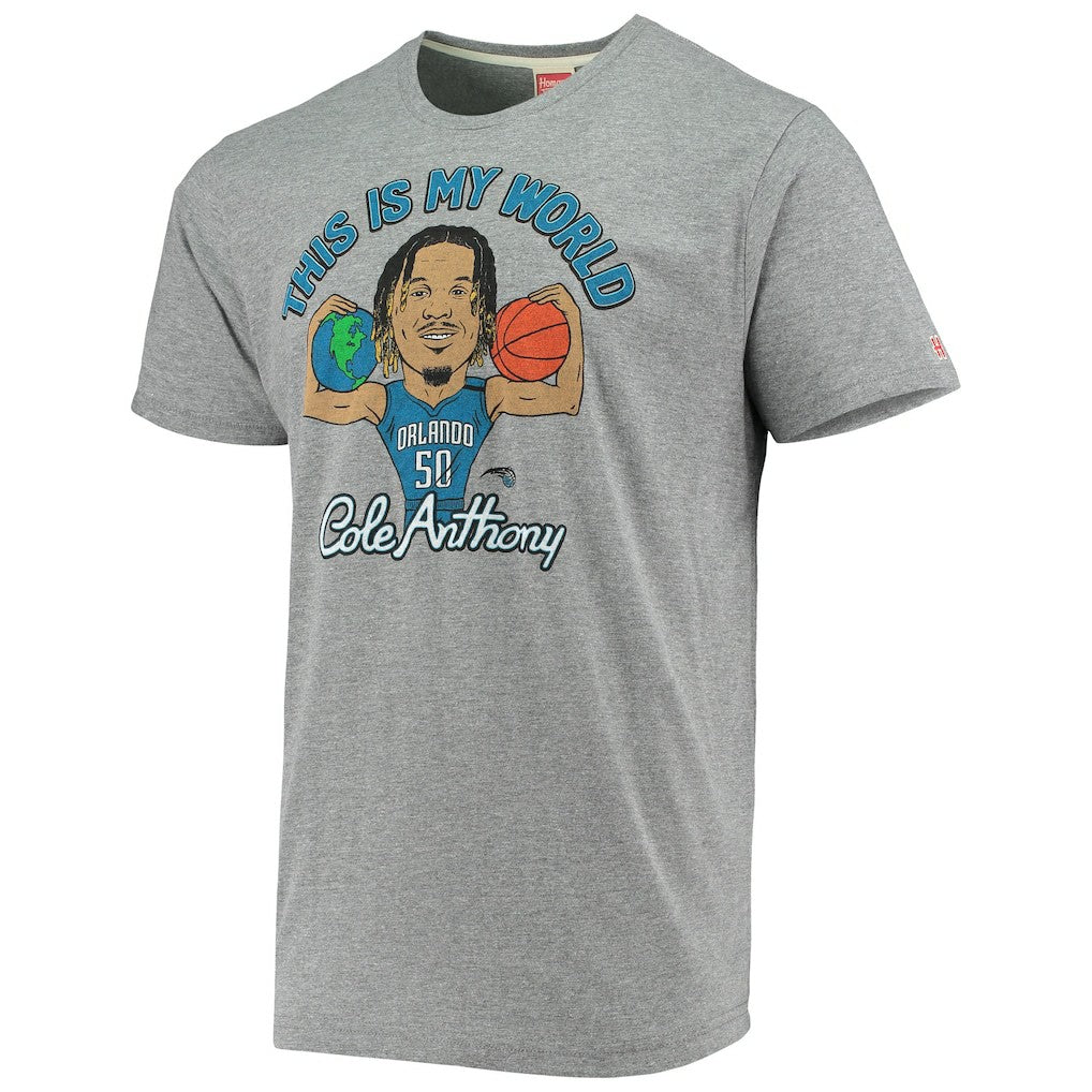 Cole Anthony Orlando Magic Homage Player Tri-Blend T-Shirt Gray