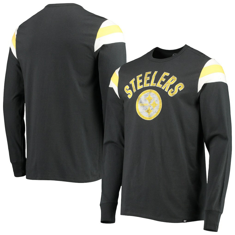 Pittsburgh Steelers '47 Franklin Rooted Long Sleeve T-Shirt - Black - 47 brand