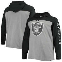 Las Vegas Raiders '47 Franklin Wooster Long Sleeve Hoodie T-Shirt - Heathered Gray/Black - 47 brand