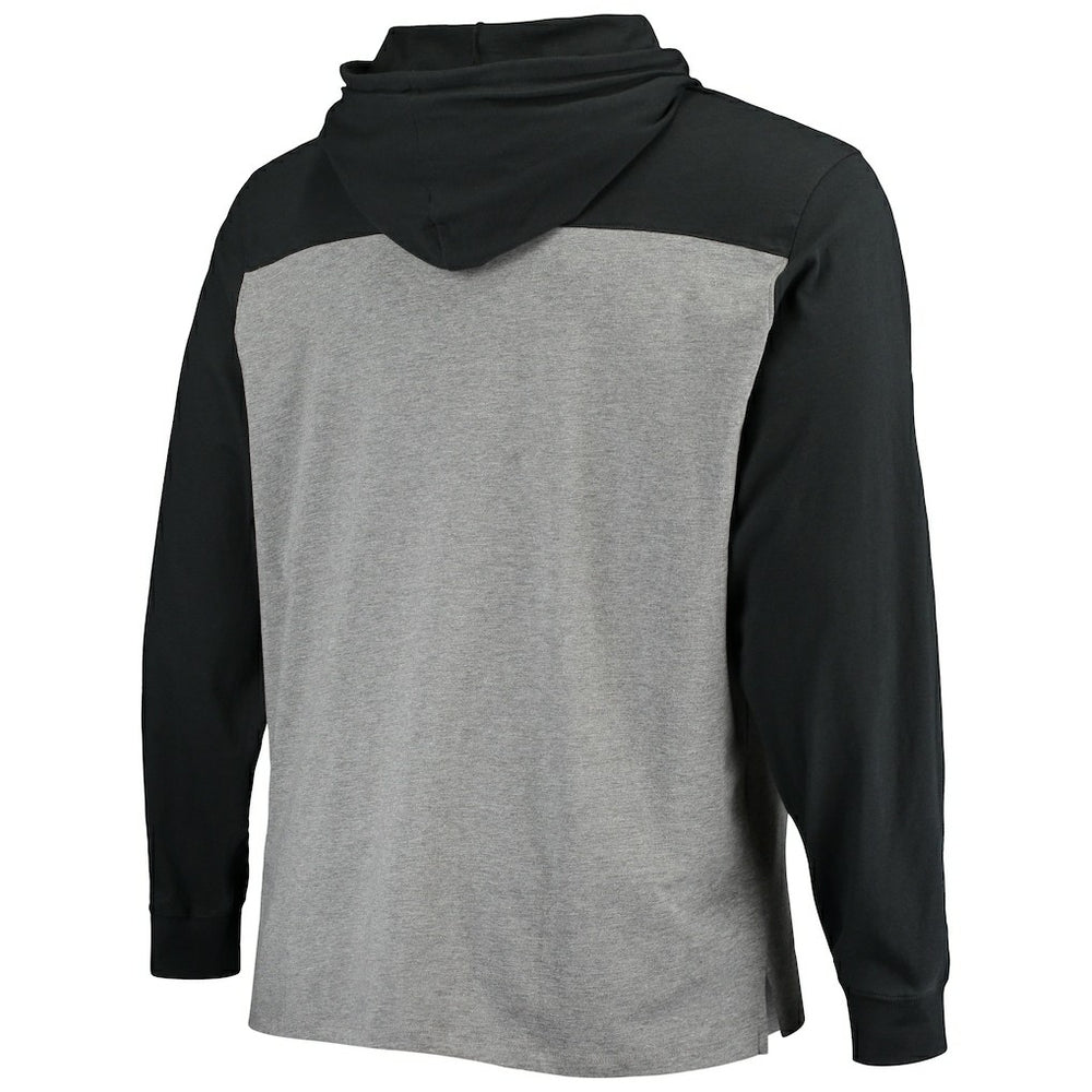 Las Vegas Raiders '47 Franklin Wooster Long Sleeve Hoodie T-Shirt - Heathered Gray/Black - 47 brand