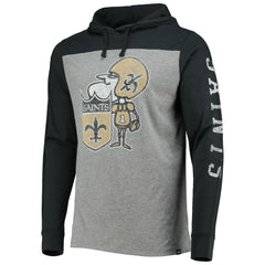 New Orleans Saints '47 Franklin Wooster Throwback Long Sleeve Hoodie T-Shirt - Heathered Gray - 47 brand