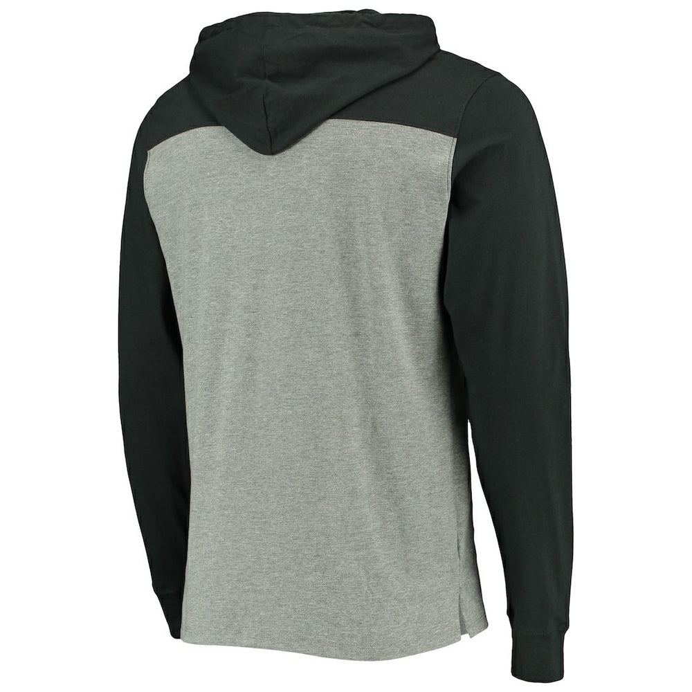 Pittsburgh Steelers '47 Franklin Wooster Throwback Long Sleeve Hoodie T-Shirt - Heathered Gray - 47 brand