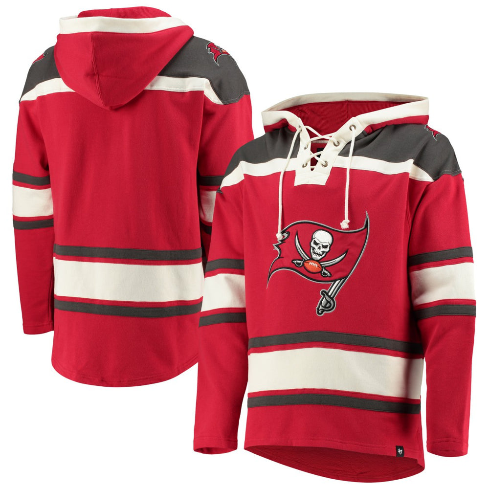Tampa Bay Buccaneers '47 Lacer V-Neck Pullover Hoodie - Red - 47 brand