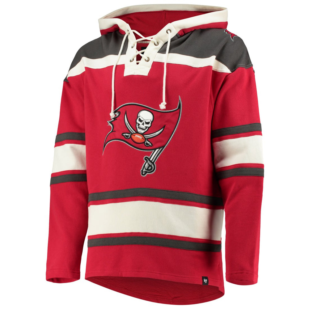 Tampa Bay Buccaneers '47 Lacer V-Neck Pullover Hoodie - Red - 47 brand