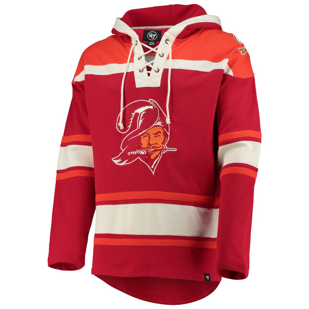 Tampa Bay Buccaneers '47 Throwback Lacer Pullover Hoodie - Red - 47 brand