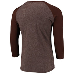 Cleveland Browns Pastime Raglan 3/4-Sleeve T-Shirt - Heathered Brown - Fanatics