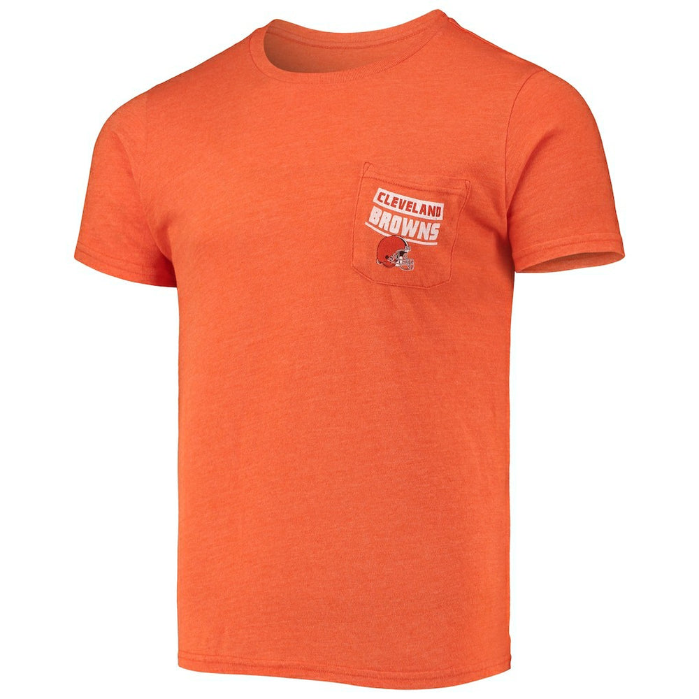 Cleveland Browns Field Goal Pocket Tri-Blend T-Shirt - Heathered Orange - Fanatics