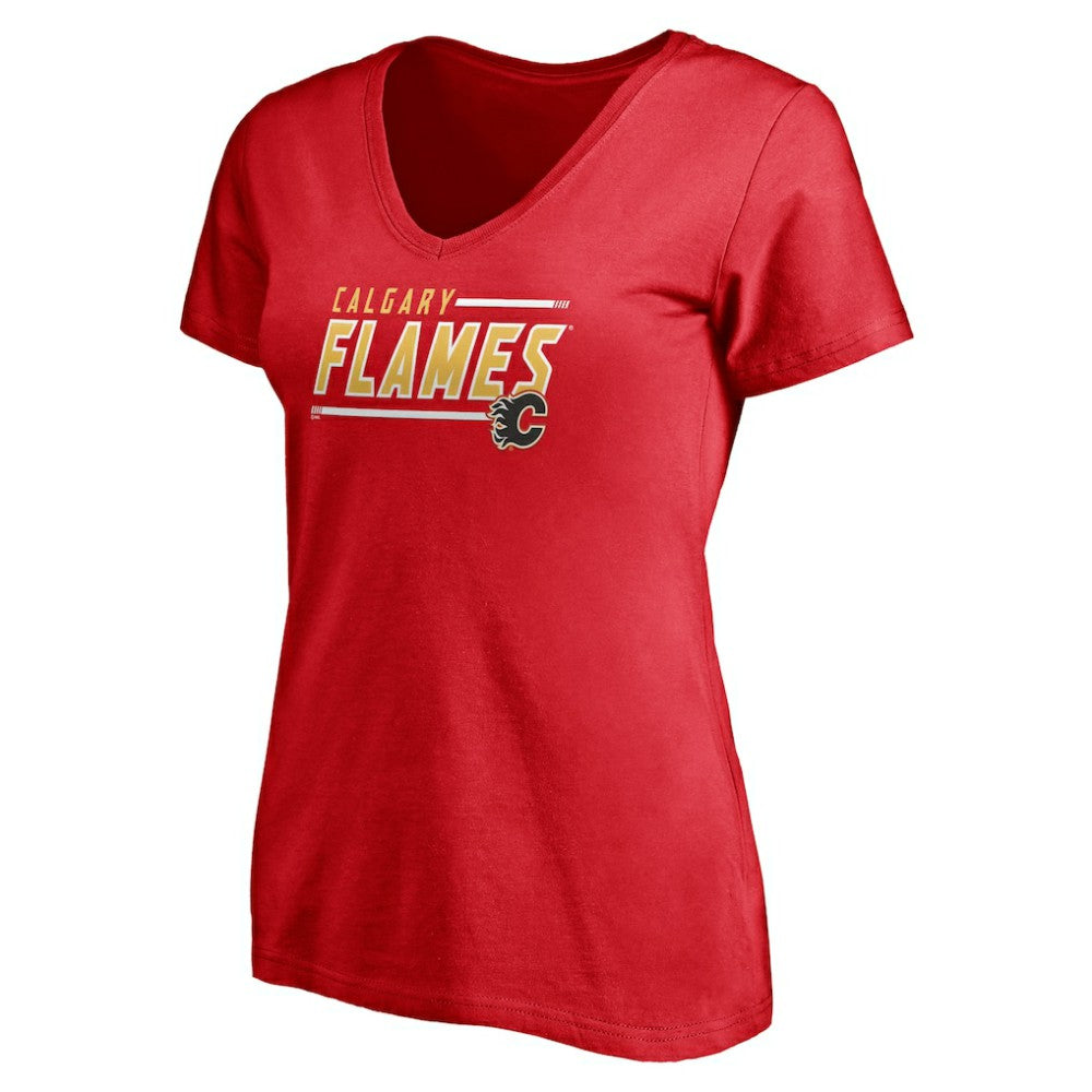 Calgary Flames Fanatics Women's Plus Size Mascot In Bounds V-Neck T-Shirt - Red | Fanatics sale