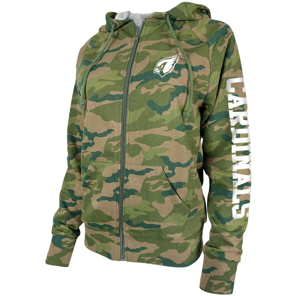 Arizona Cardinals New Era Women's Raglan Full-Zip Hoodie - Camo - NFL
