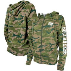 Tampa Bay Buccaneers New Era Women's Raglan Full-Zip Hoodie - Camo - NFL