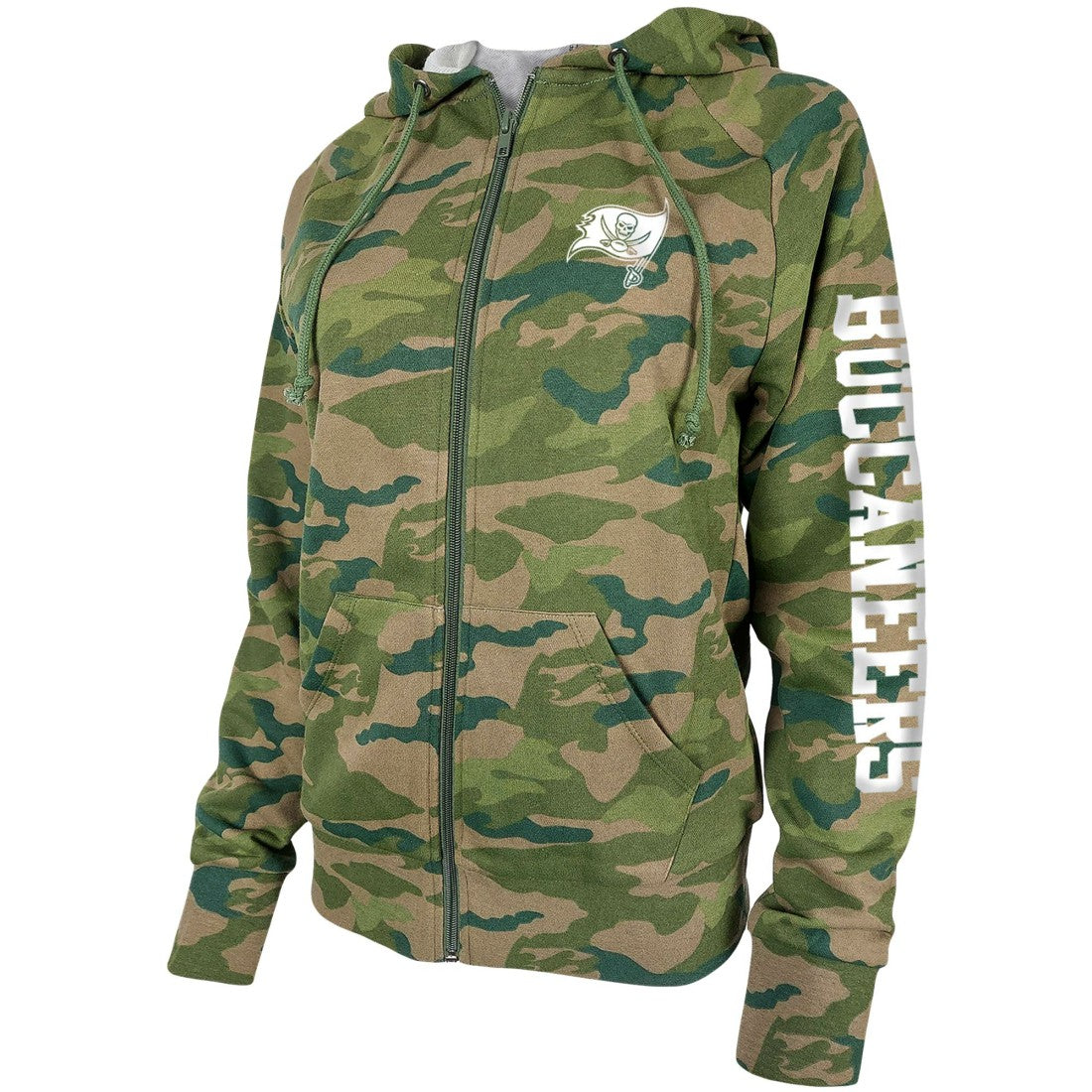 Tampa Bay Buccaneers New Era Women's Raglan Full-Zip Hoodie - Camo - NFL