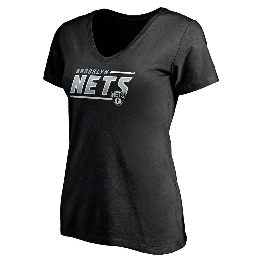 Fanatics Brooklyn Nets Women's Mascot In Bounds V-Neck T-Shirt Black