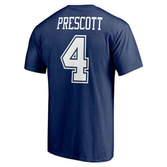 Dak Prescott Dallas Cowboys Player Icon Name & Number T-Shirt - Navy - Fanatics