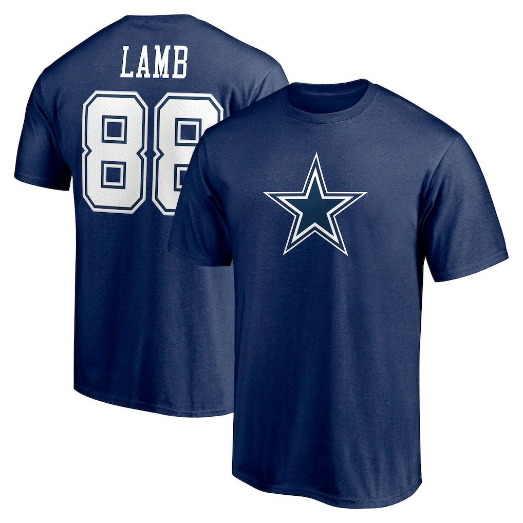 CeeDee Lamb Dallas Cowboys Player Icon Name & Number T-Shirt - Navy - Fanatics