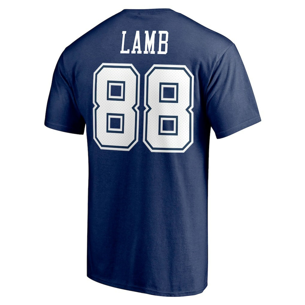 CeeDee Lamb Dallas Cowboys Player Icon Name & Number T-Shirt - Navy - Fanatics