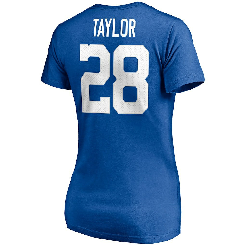 Jonathan Taylor Indianapolis Colts Women's Player Icon Name & Number V-Neck T-Shirt - Royal - Fanatics
