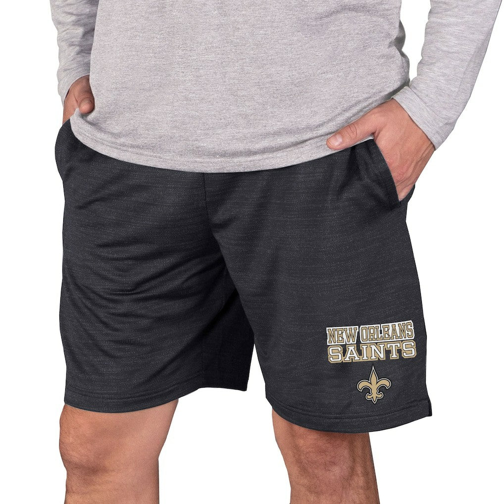New Orleans Saints Concepts Sport Bullseye Knit Jam Shorts - Charcoal - NFL