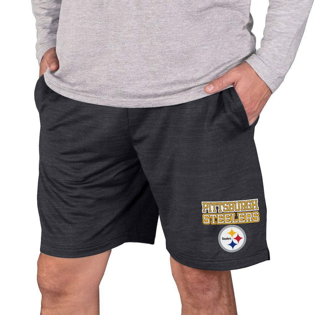 Pittsburgh Steelers Concepts Sport Bullseye Knit Jam Shorts - Charcoal - NFL