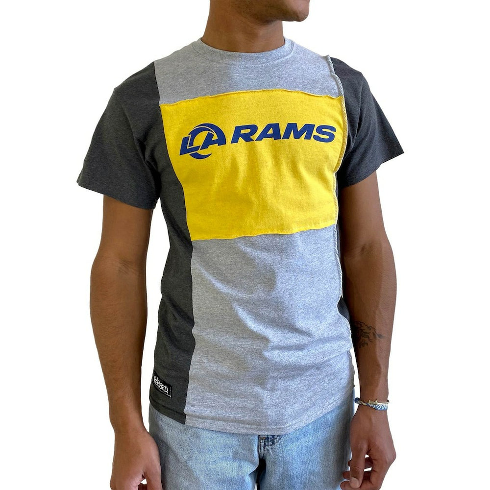 Los Angeles Rams Refried Apparel Sustainable Split T-Shirt - Heather Gray - NFL