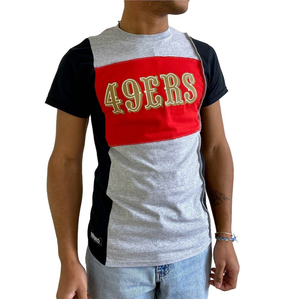San Francisco 49ers Refried Apparel Sustainable Split T-Shirt - Heather Gray - NFL