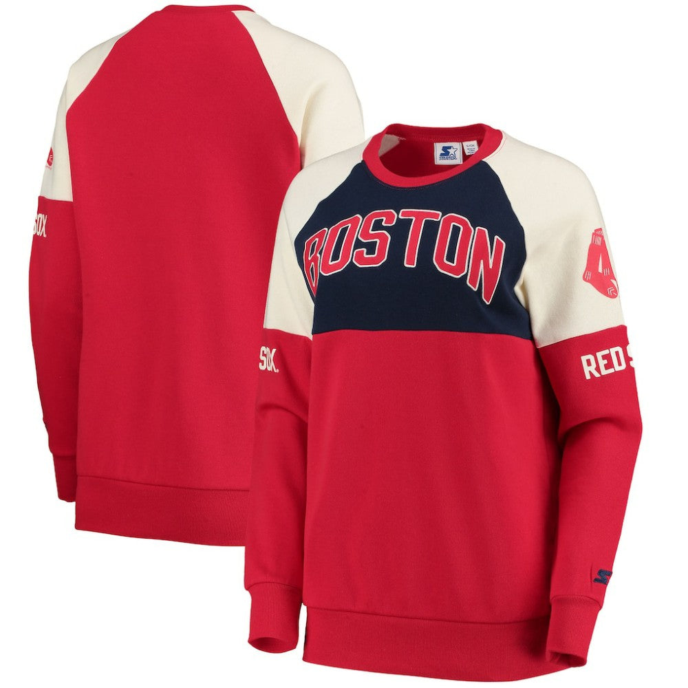 Boston Red Sox Starter Women's Baseline Raglan Pullover Sweatshirt Sale