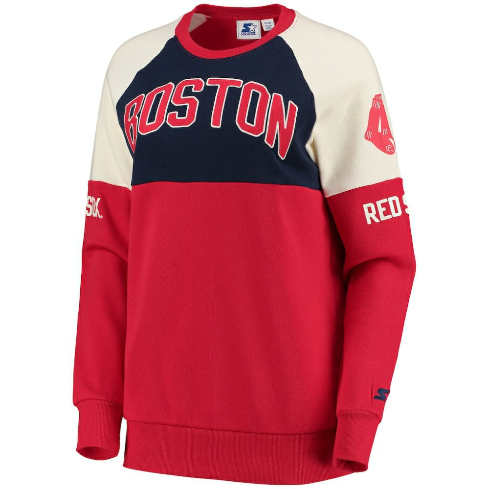 Boston Red Sox Starter Women's Baseline Raglan Pullover Sweatshirt Sale