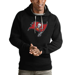 Tampa Bay Buccaneers Antigua Victory Pullover Hoodie - Black - NFL
